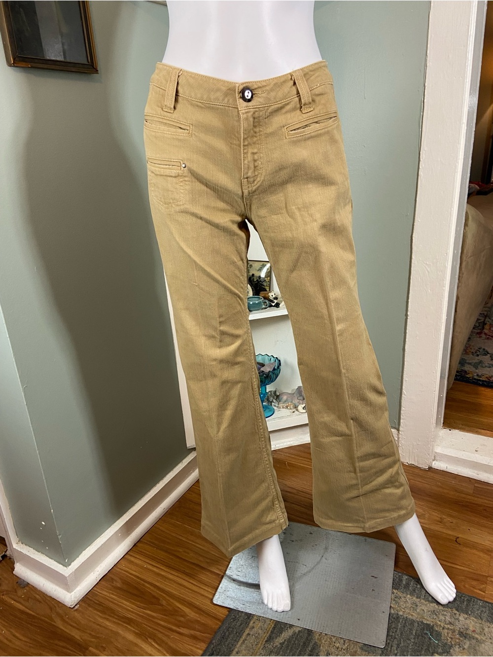 Level 99 Flared Flare Jeans Khaki Tan Size 27 [CH]